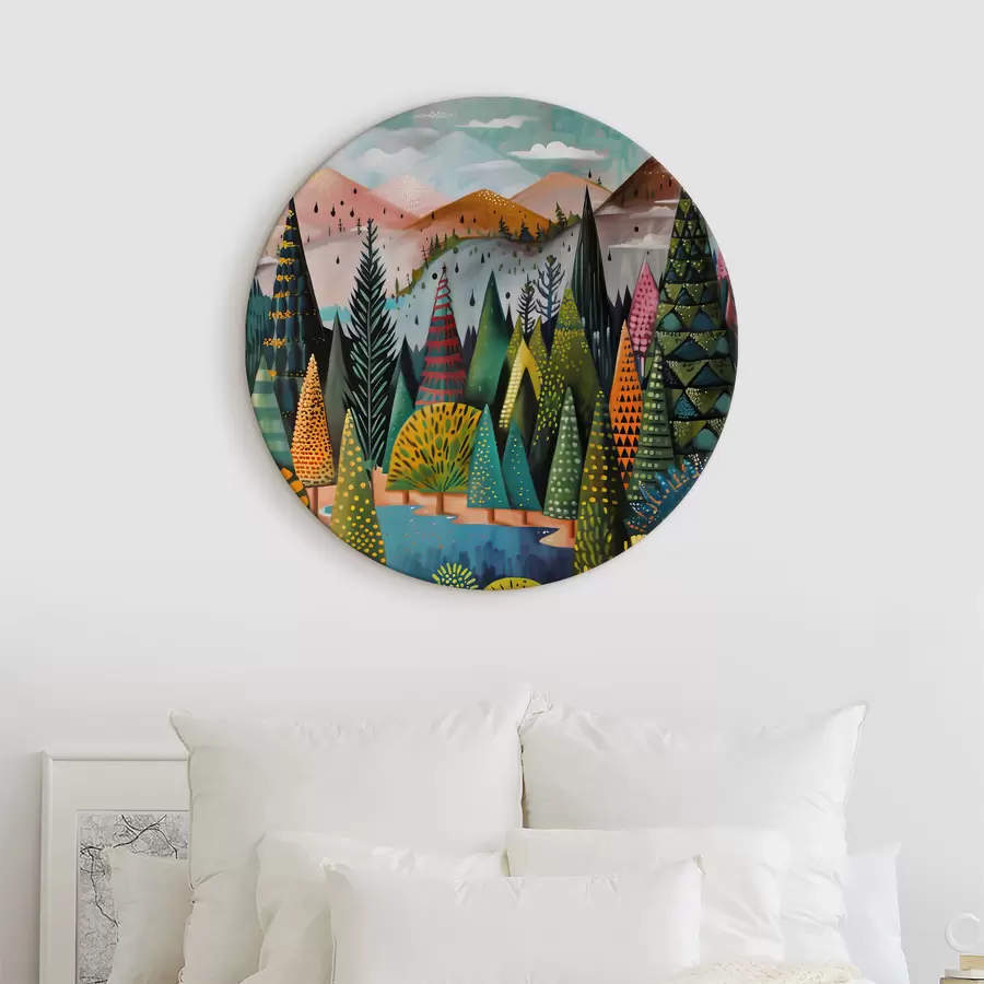 murales de pared Un cuadro de árboles y un río r38157