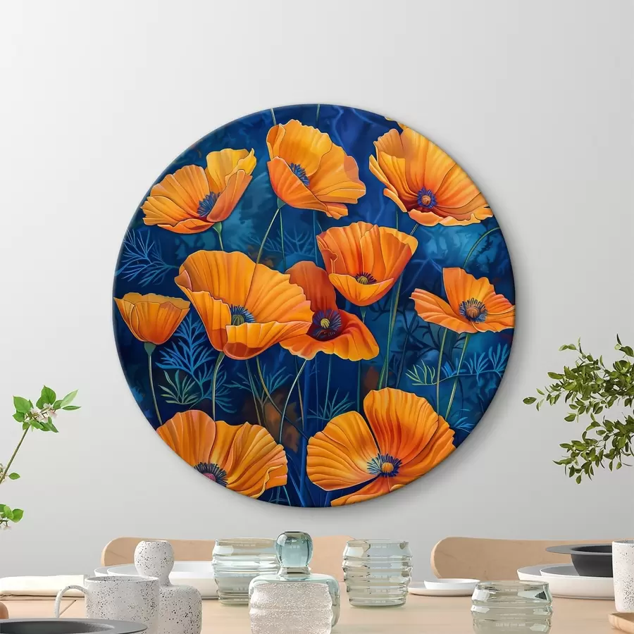 murales de pared Grupo de flores naranjas r38160