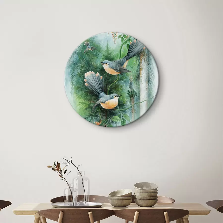 murales de pared Pintar pájaros en la rama de un árbol r38202