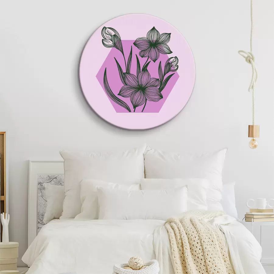 murales de pared Dibujo de flores sobre fondo morado r38213