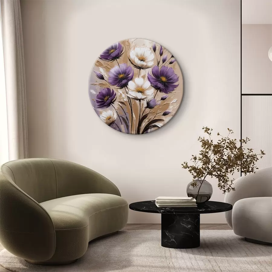 murales de pared Ramo de flores moradas y blancas r38225