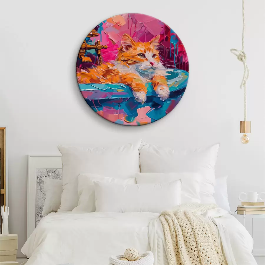 murales de pared Gato tumbado en el fregadero r38255