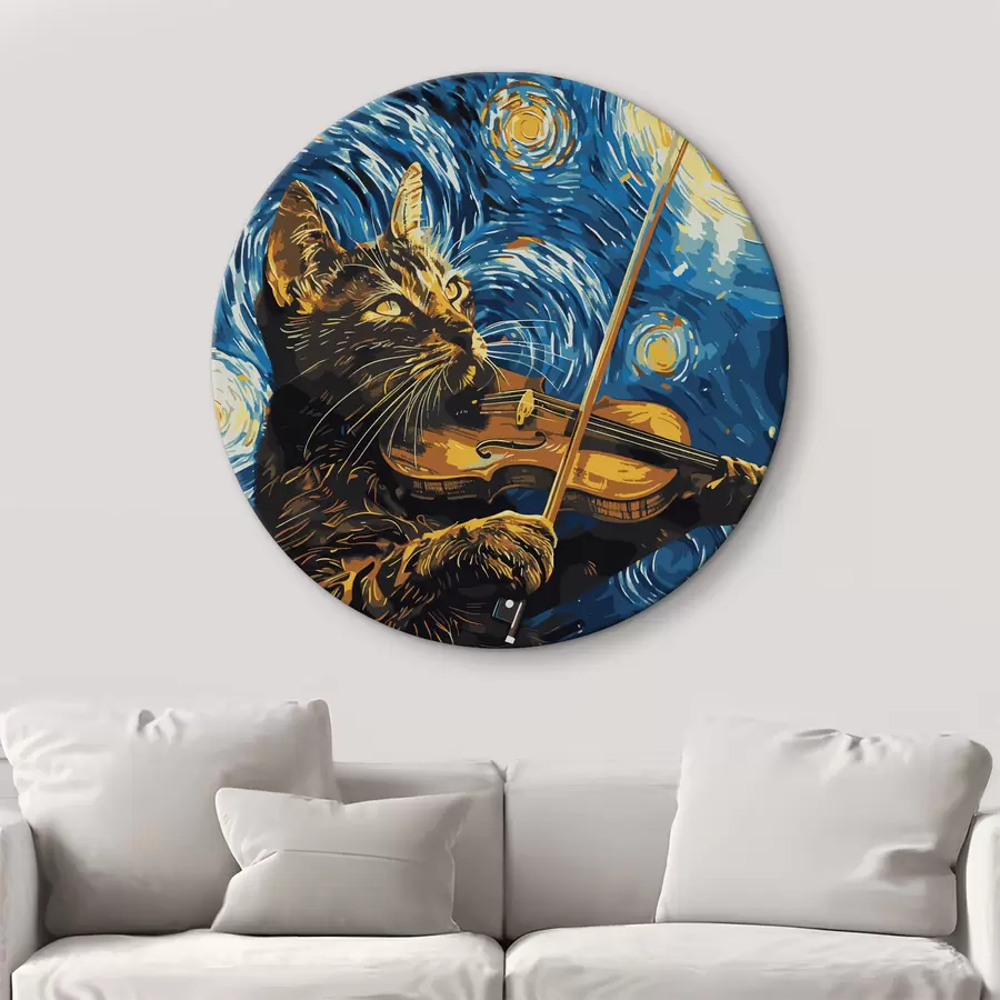 murales de pared Gato tocando el violín r38265