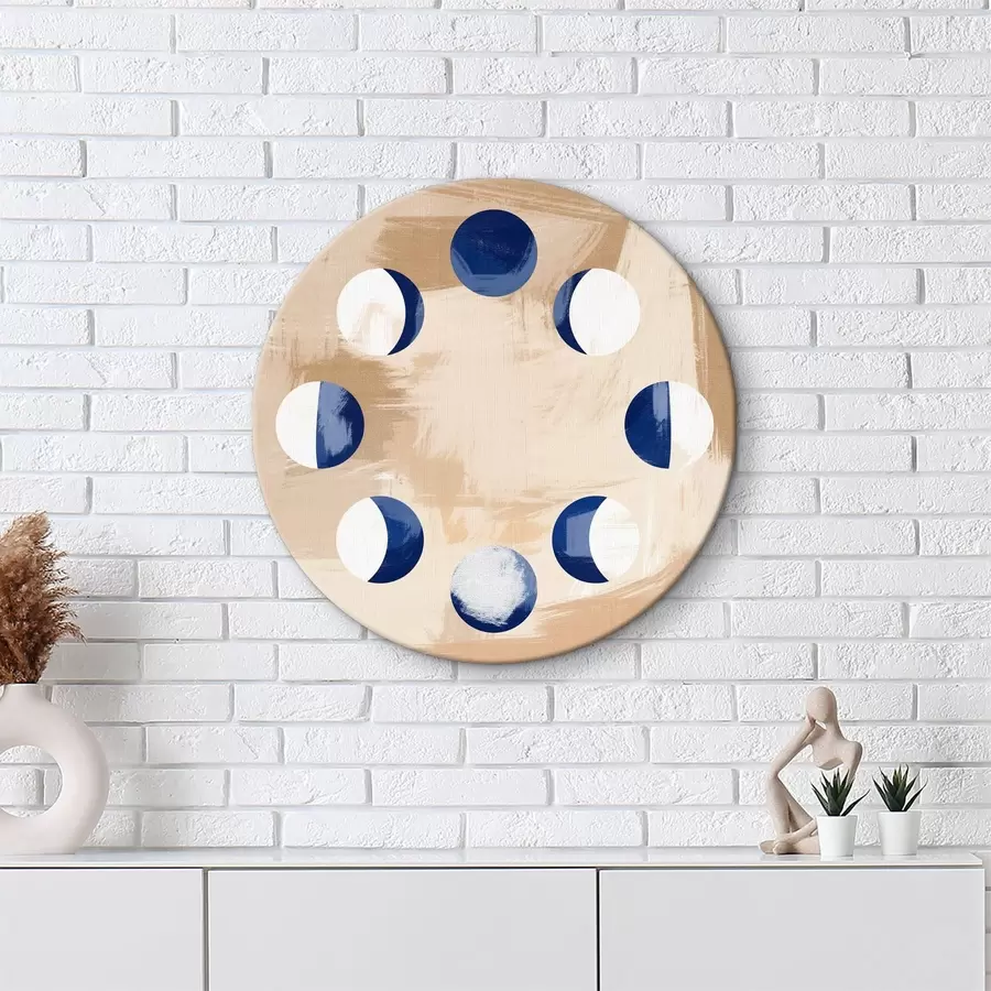 murales de pared Círculo azul y blanco con círculos blancos r38277
