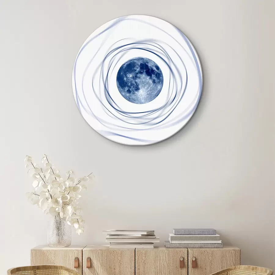 murales de pared Un planeta azul rodeado por un círculo giratorio r38279