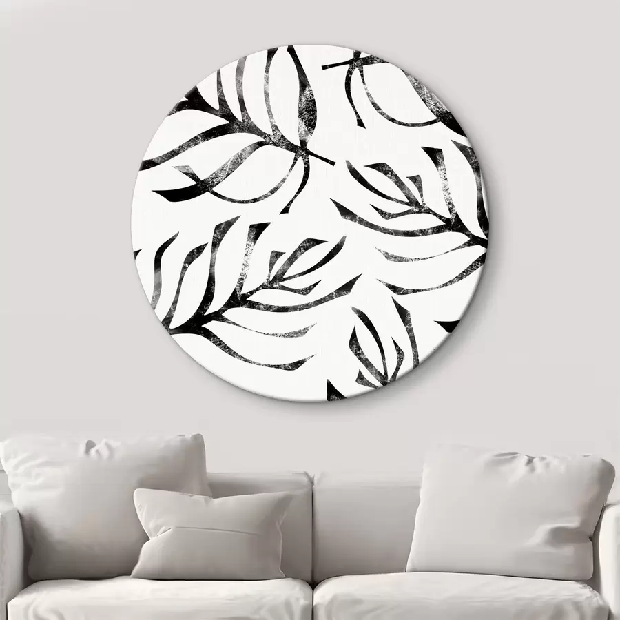 murales de pared Patrón de hojas sobre fondo blanco r38340