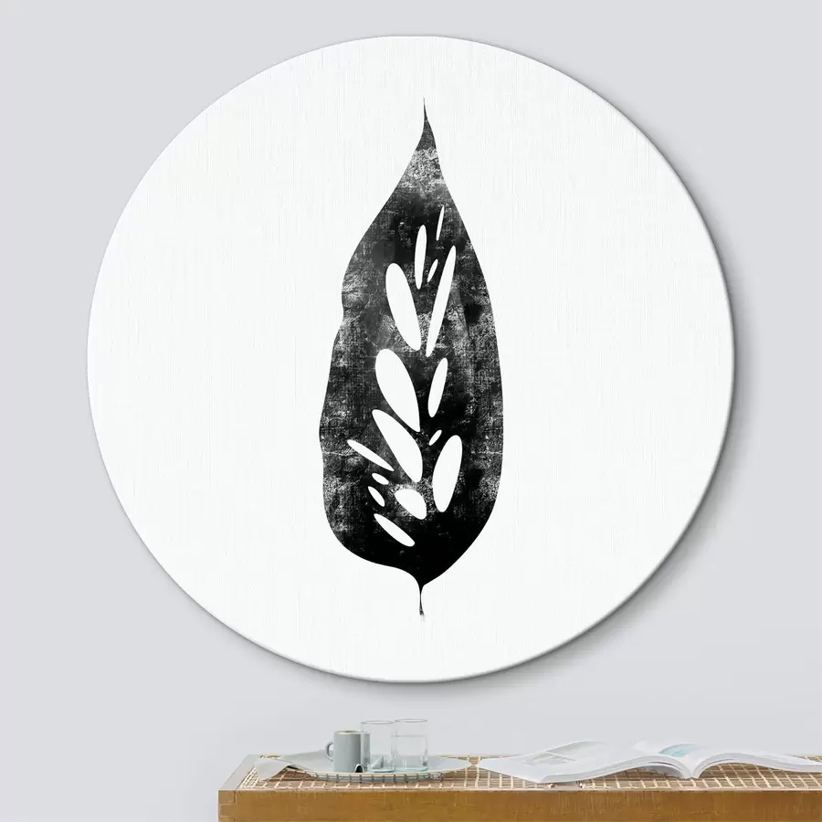 murales de pared Hoja en blanco y negro r38343