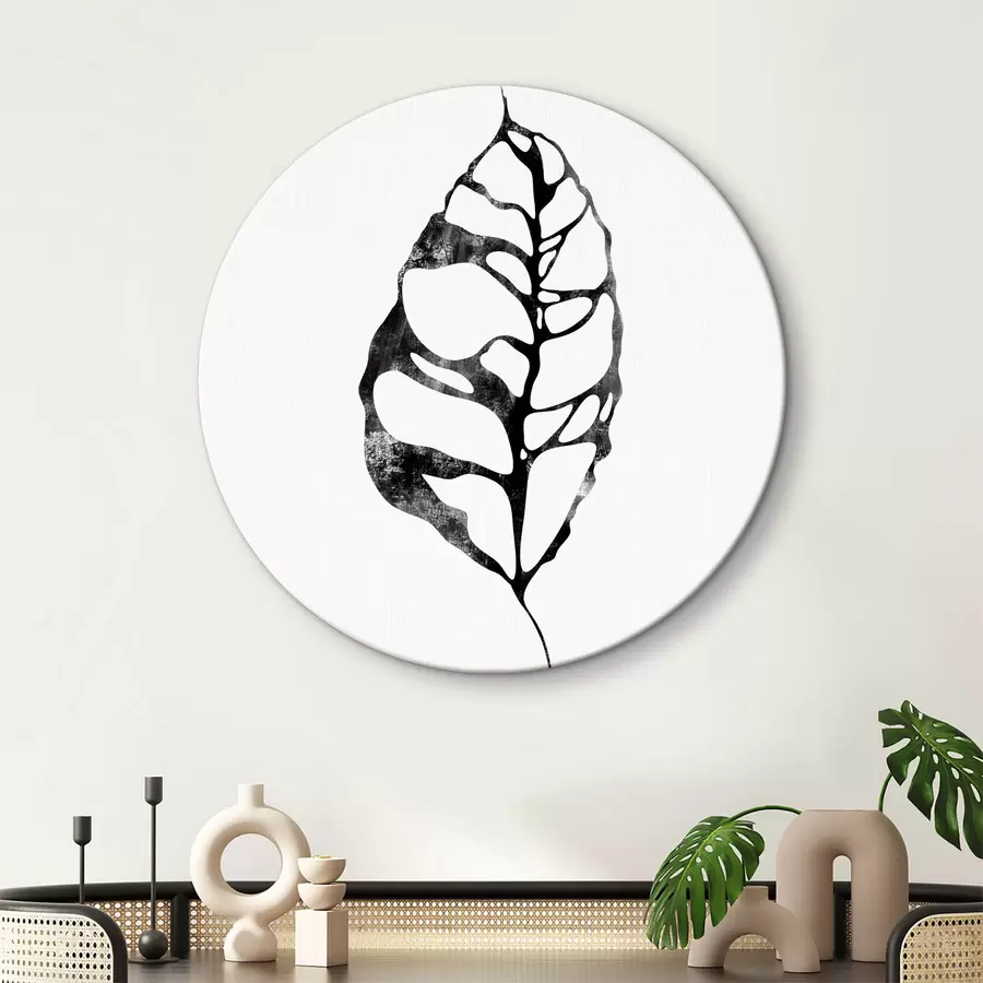 murales de pared Hoja en blanco y negro r38344