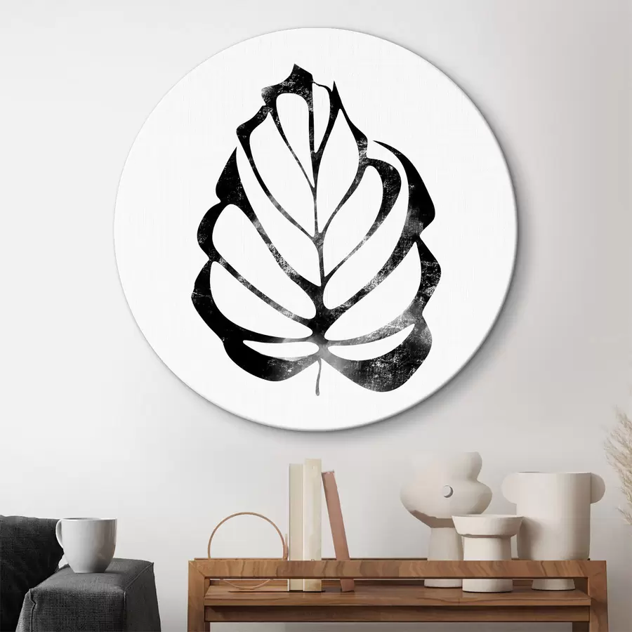 murales de pared Hoja en blanco y negro r38346