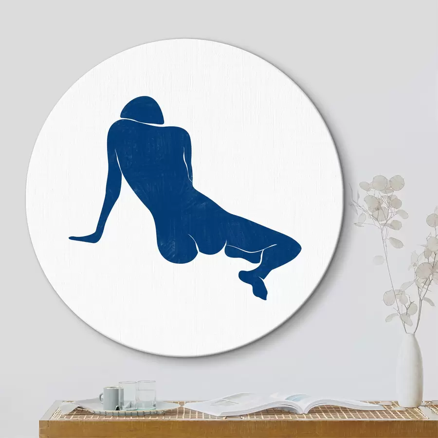 murales de pared Dibujo azul de una persona tumbada r38385