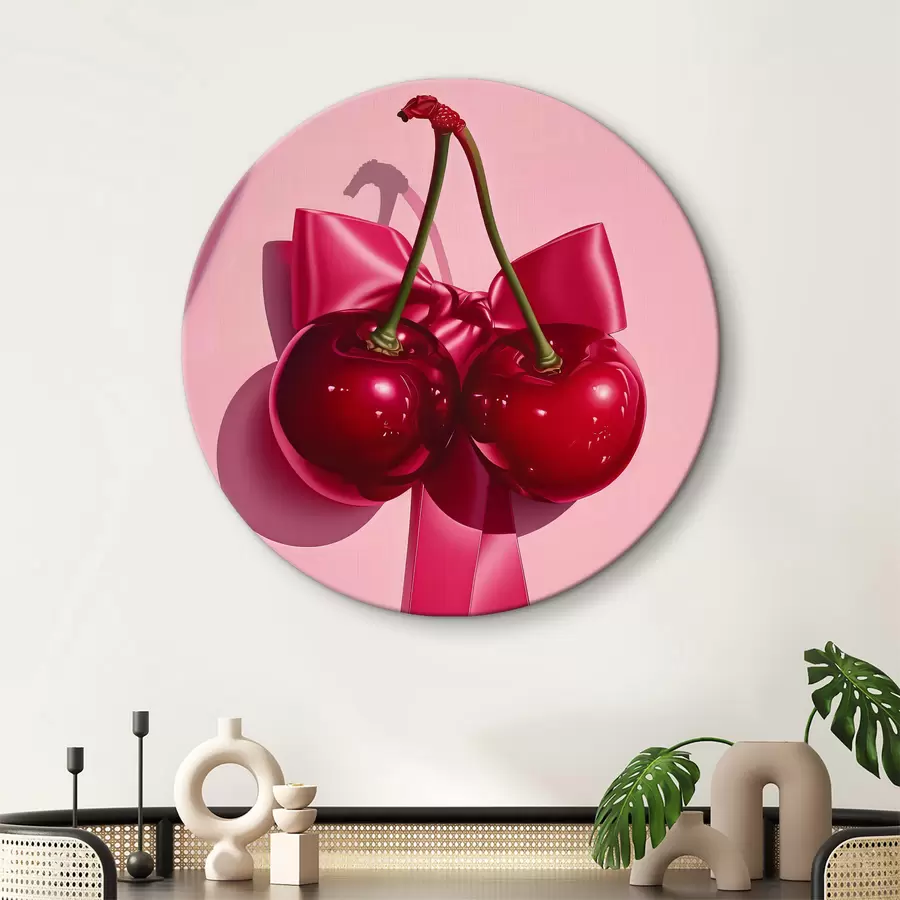 murales de pared Un par de cerezas atadas con un nudo r38417