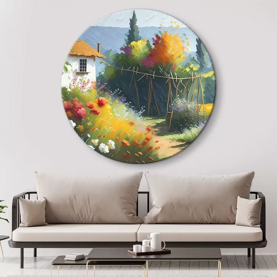 murales de pared Pintar la casa y las flores r38489