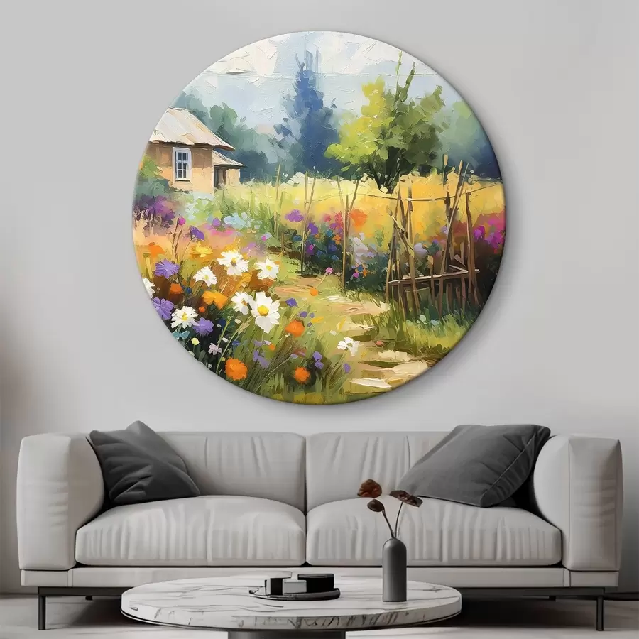 murales de pared Pintar la casa y las flores r38492