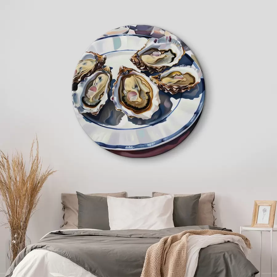 murales de pared Un plato de ostras sobre la mesa r38515