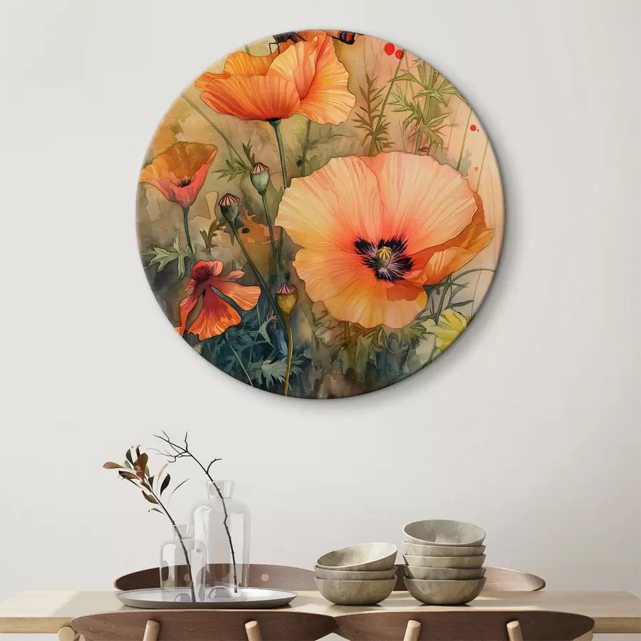 murales de pared Mariposa sobre flores r38521