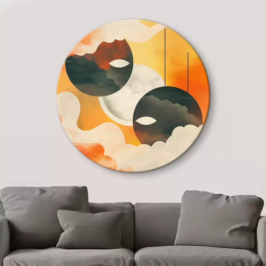 murales de pared Una imagen de dos círculos y nubes r38524