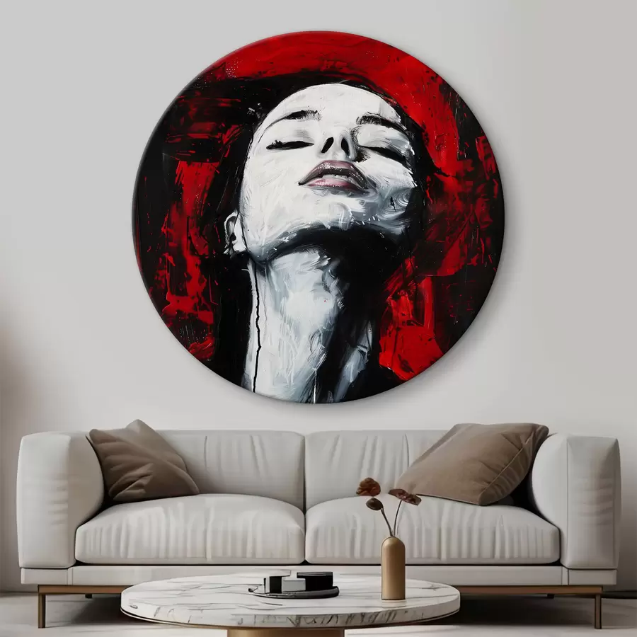 murales de pared Imagen de una mujer con los ojos cerrados con el Museo Andy Warhol de fondo r38557