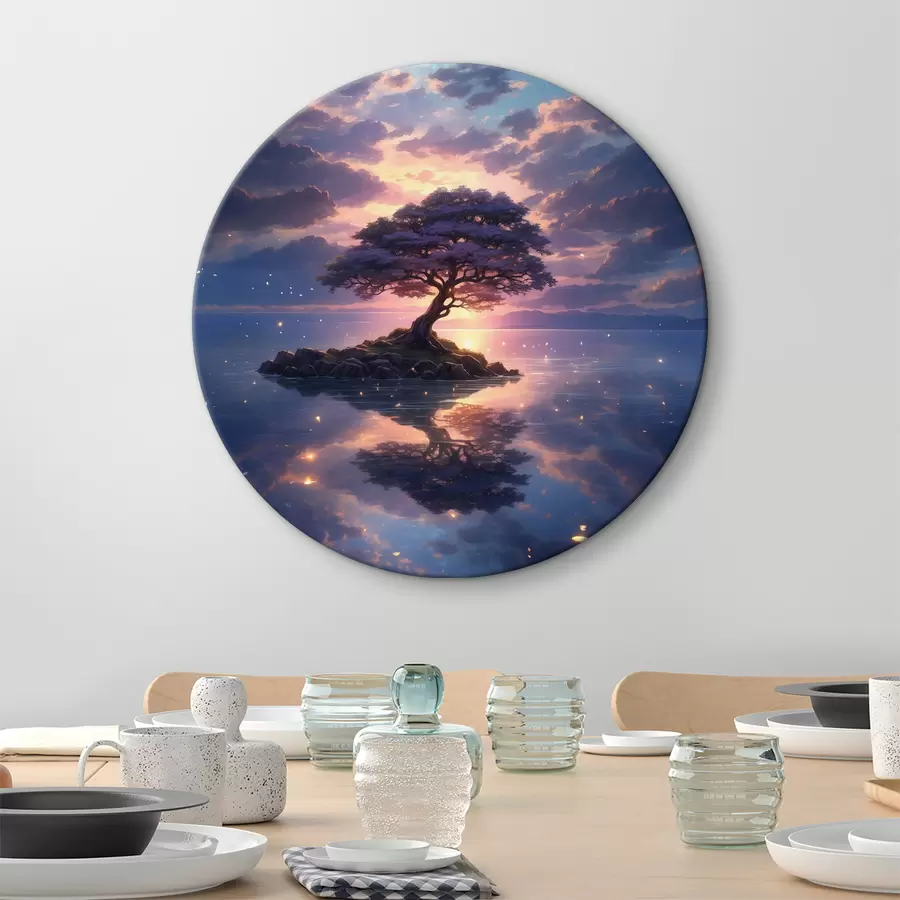 murales de pared Un árbol en una pequeña isla en el agua r38578