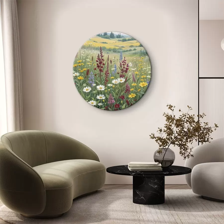 murales de pared Un prado exuberante y colorido lleno de una gran variedad de flores silvestres r39407