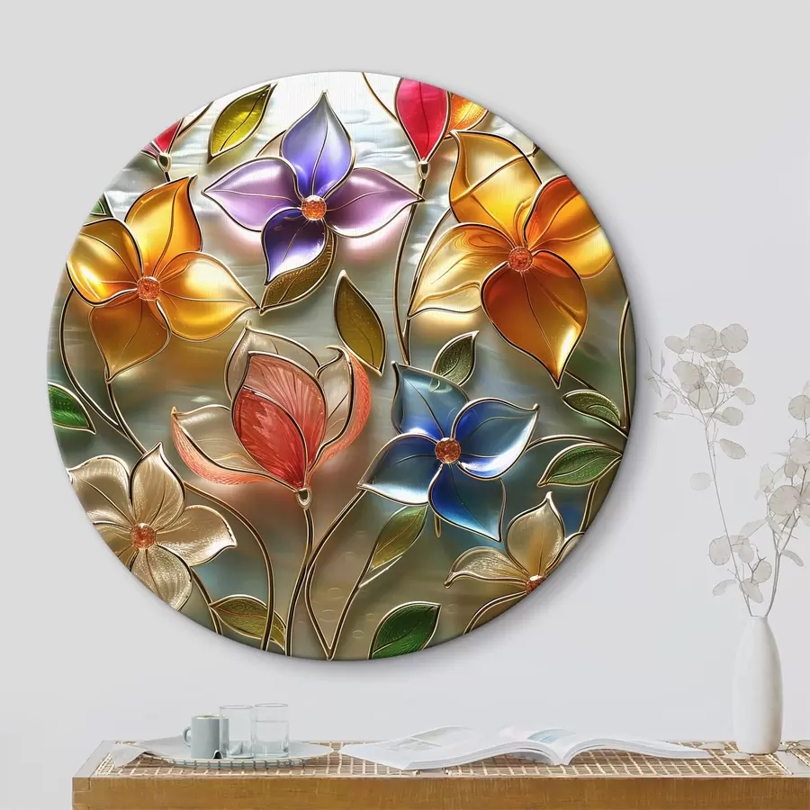 murales de pared Orquídeas vidrieras que brillan al sol r39447