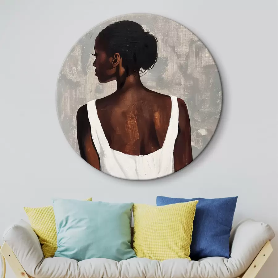 murales de pared Chica con vestido blanco r40440