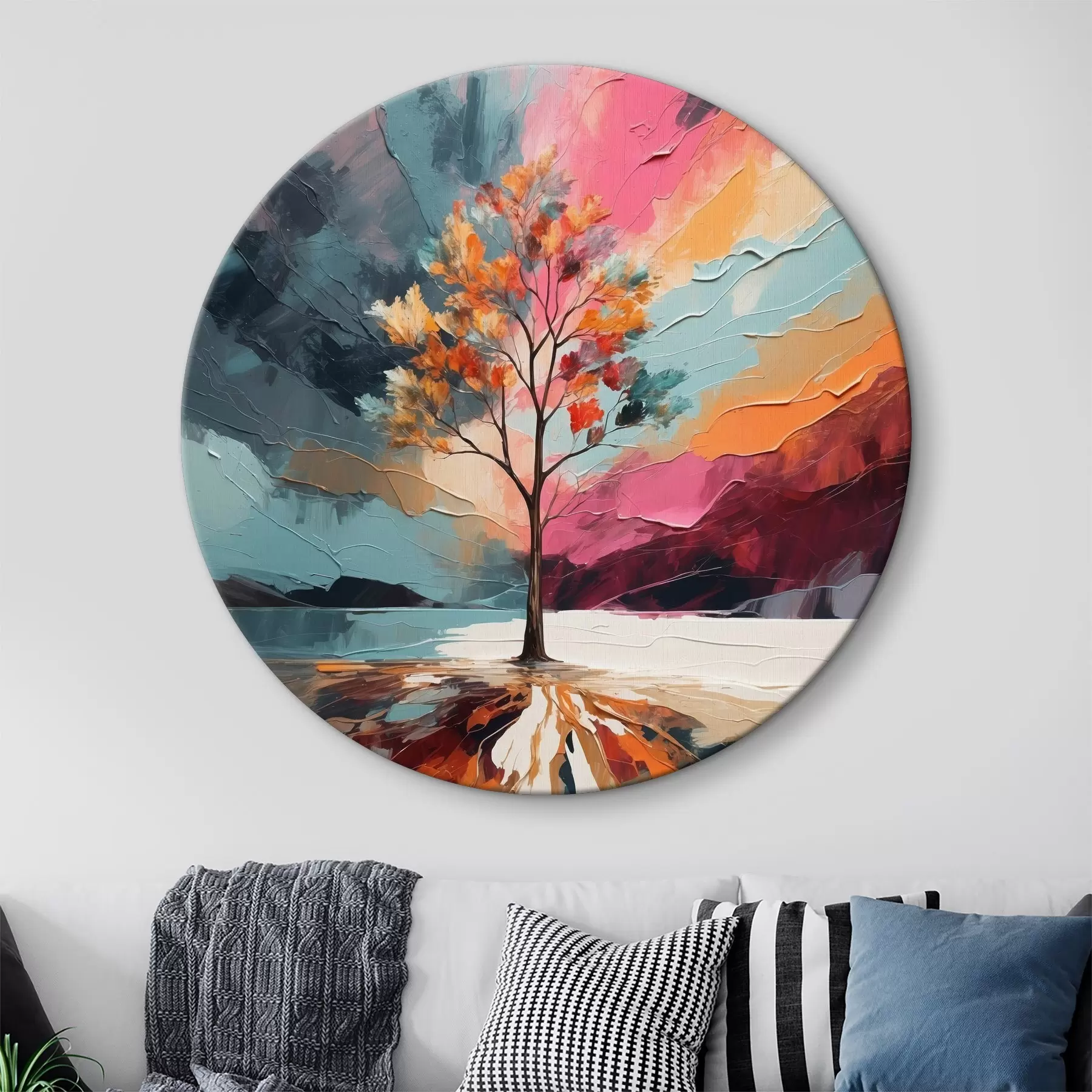 murales de pared Pintura acrílica abstracta con un árbol r40461