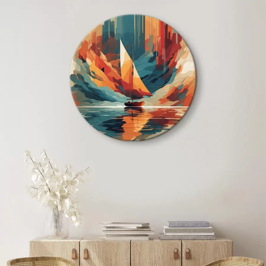 murales de pared Barco en el lago en gráficos vectoriales r40462