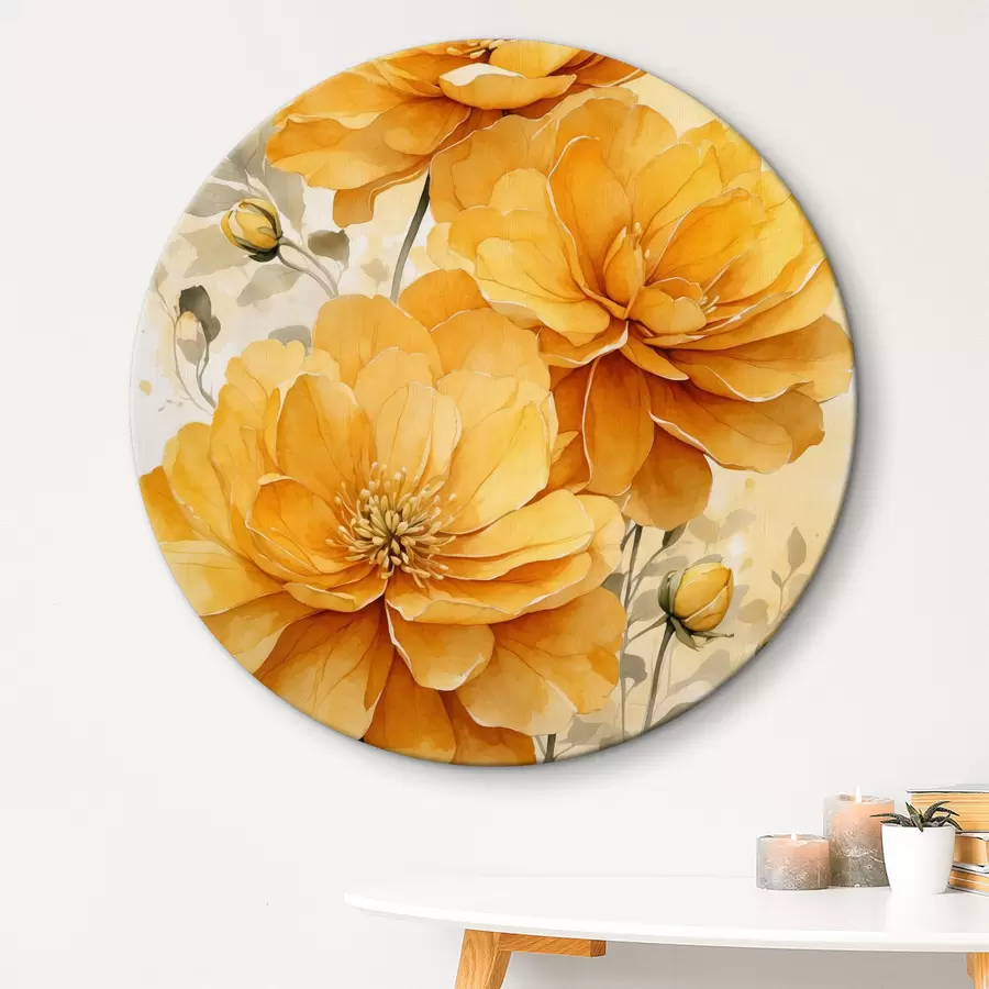 murales de pared Flores amarillas sobre fondo borroso r40482