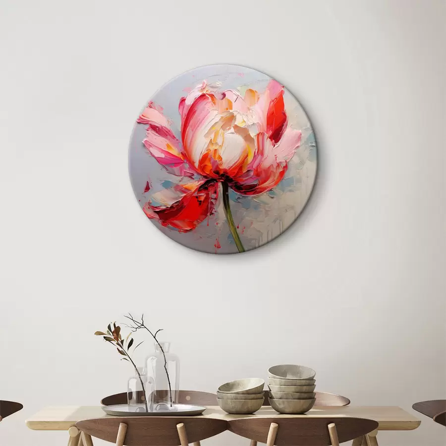 murales de pared Tulipán en flor, rojo, rosa, gris r40519