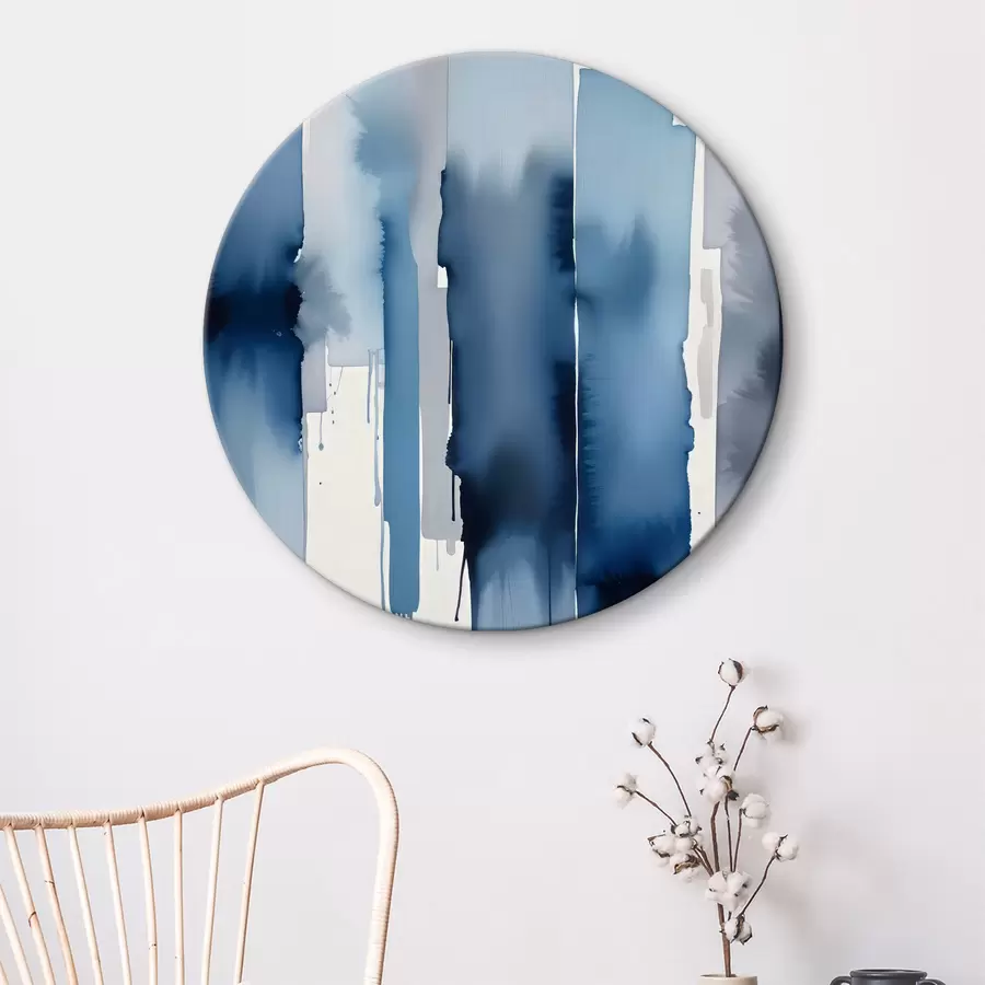 murales de pared Altas pinceladas abstractas de acuarela en una composición brumosa y azulada r40564