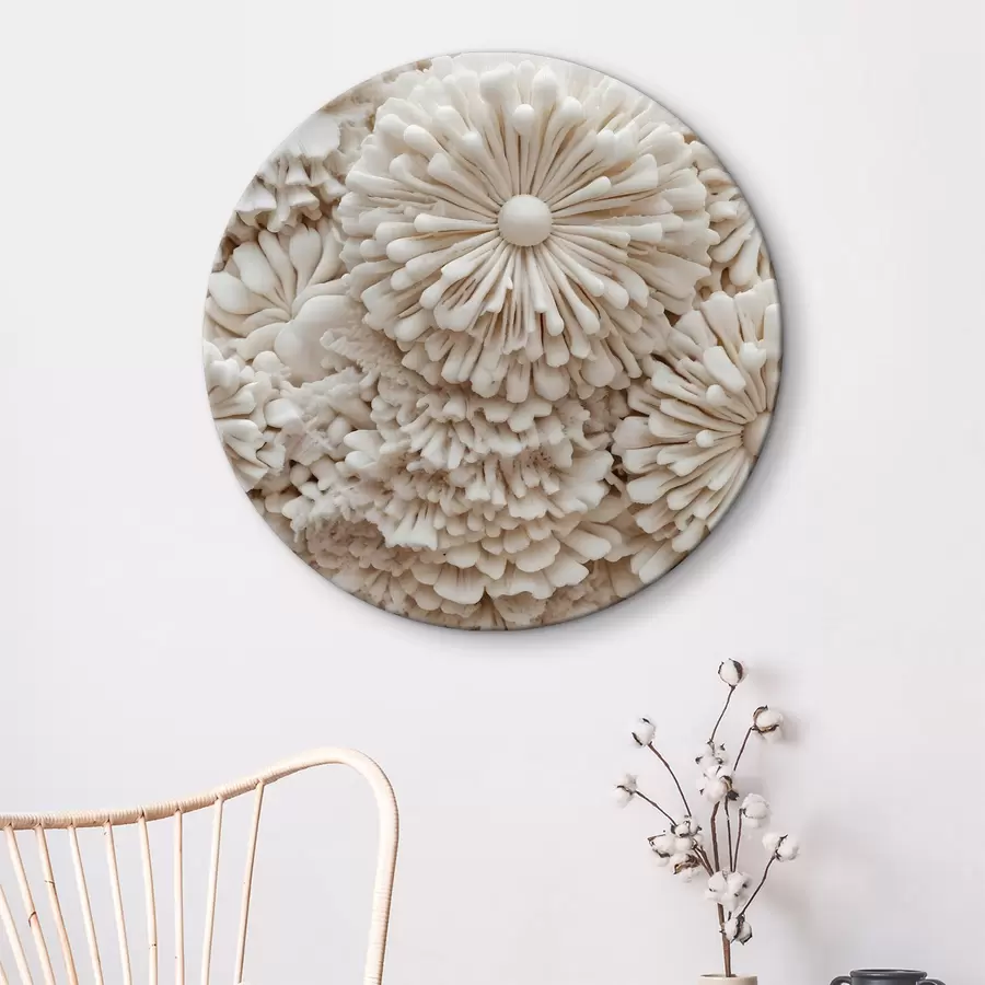 murales de pared Primer plano de un grupo de delicadas estructuras coralinas de color crema que crean un estampado suave y texturizado r40614