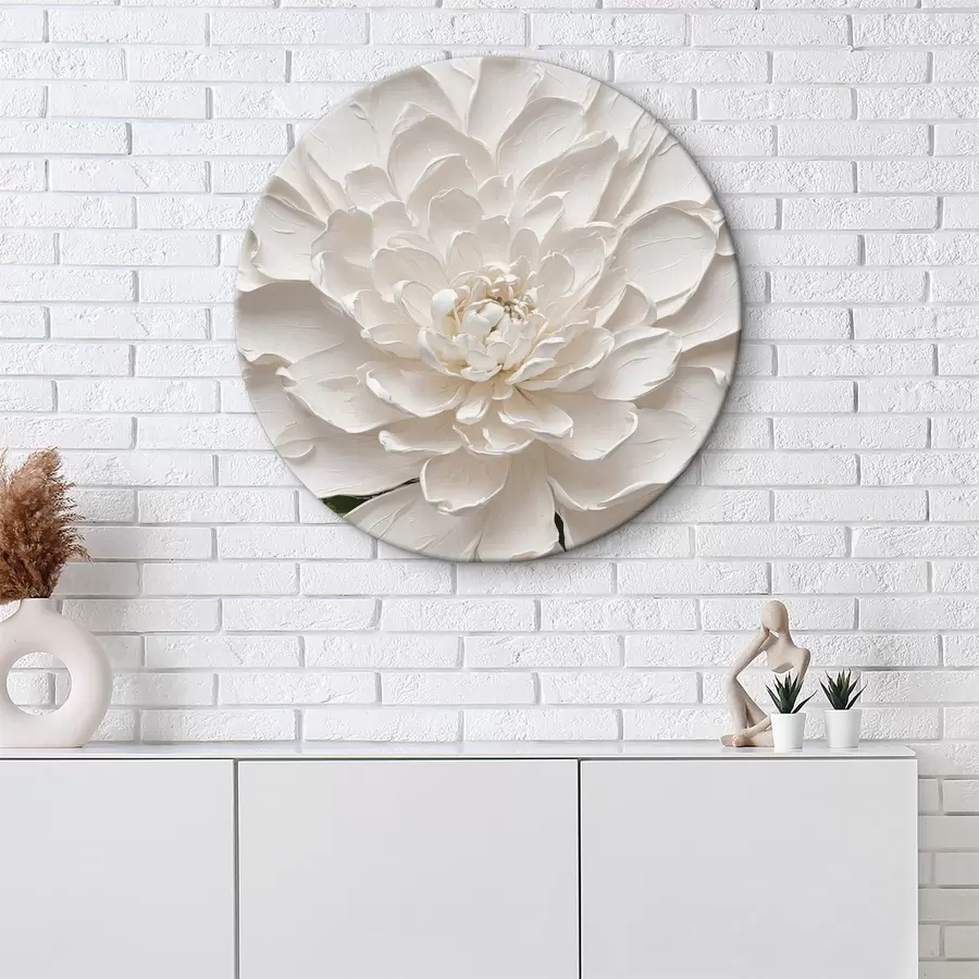 murales de pared Flor blanca en aceite con tallo verde r40620