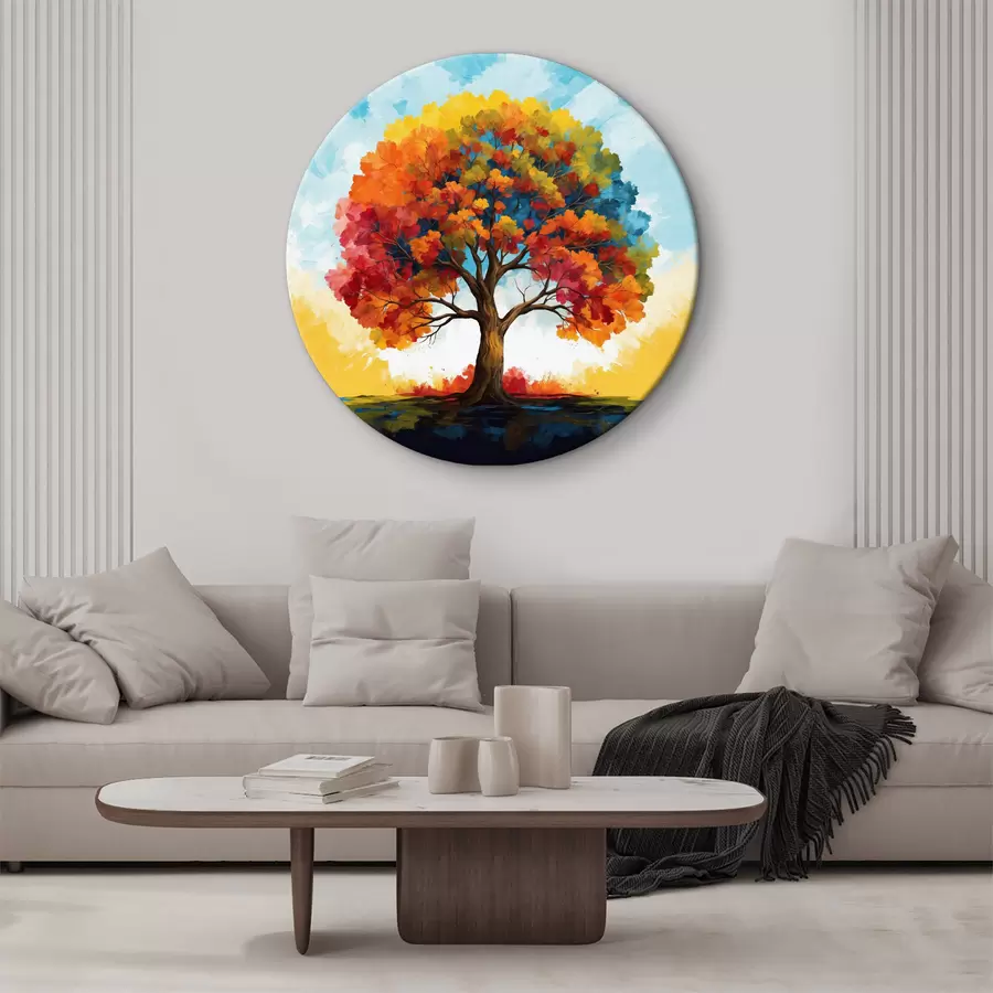 murales de pared Un árbol enorme con sombras multicolores r40638