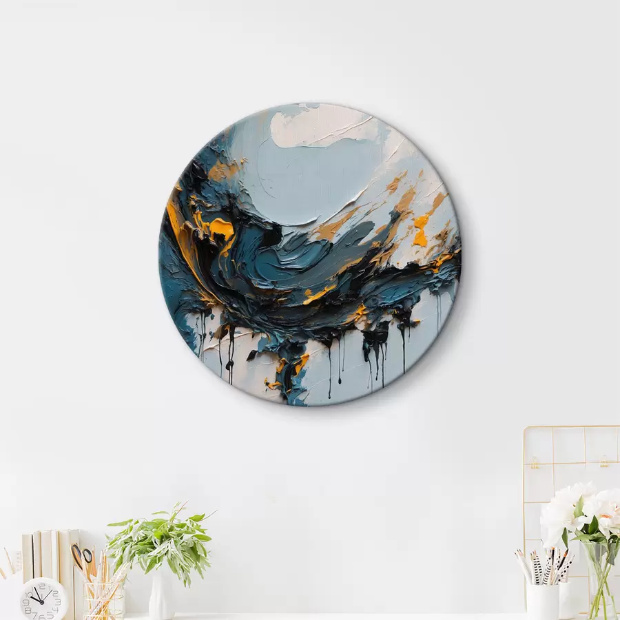 murales de pared Media luna abstracta al óleo r40646