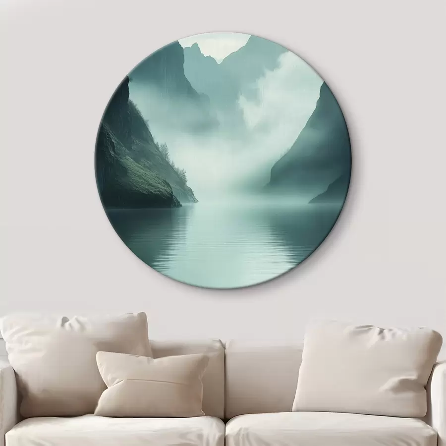 murales de pared Montañas misteriosas en la niebla r40653