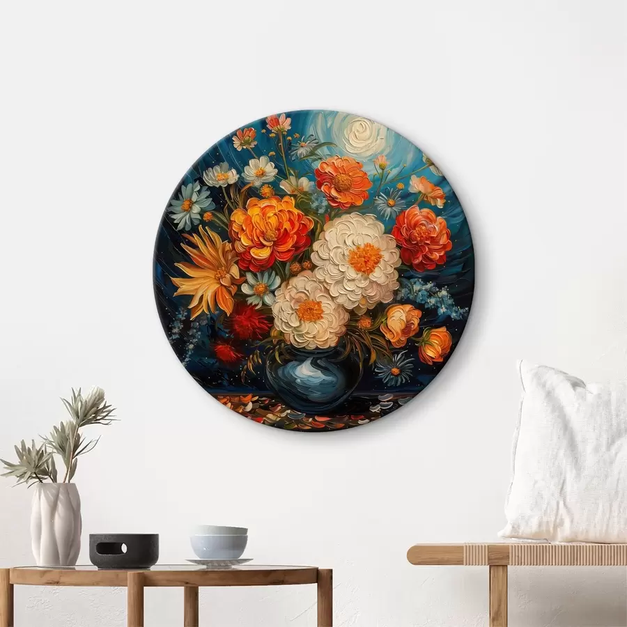 murales de pared Arreglo floral en un jarrón al estilo de Van Gogh r40671