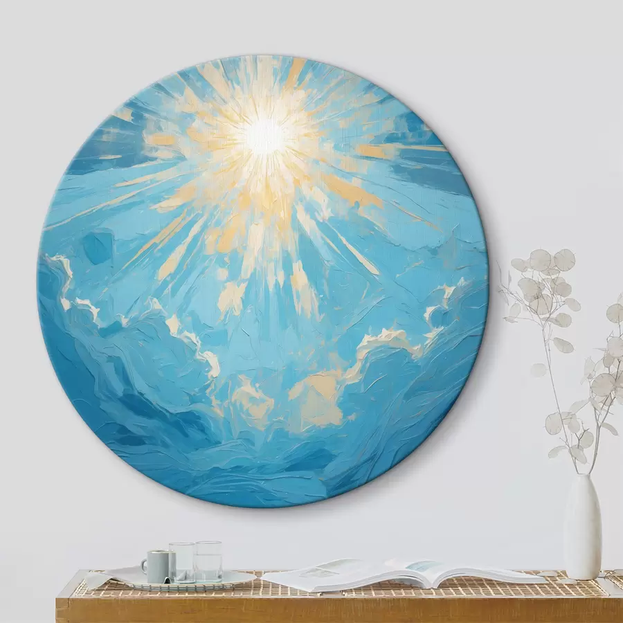 murales de pared Manos sobre el fondo del sol r40692