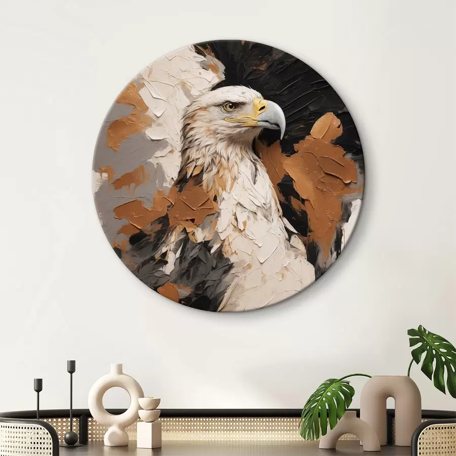 murales de pared Cabeza de águila sobre fondo abstracto al óleo r40693