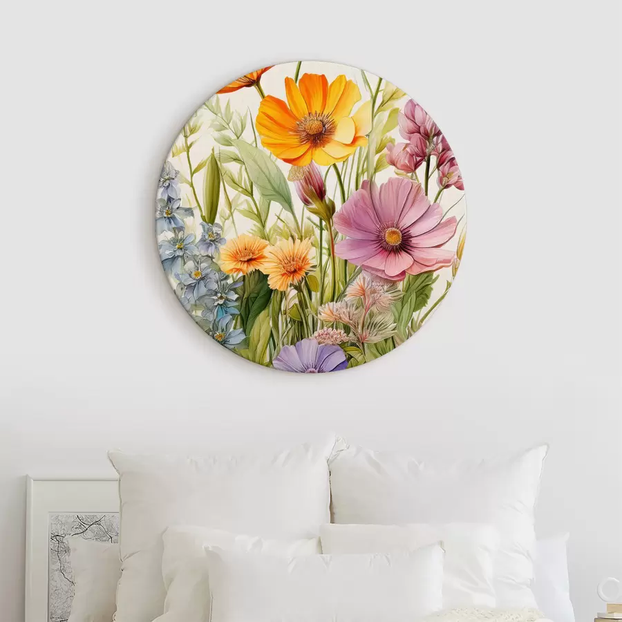 murales de pared flores silvestres multicolores, arreglo floral r40708