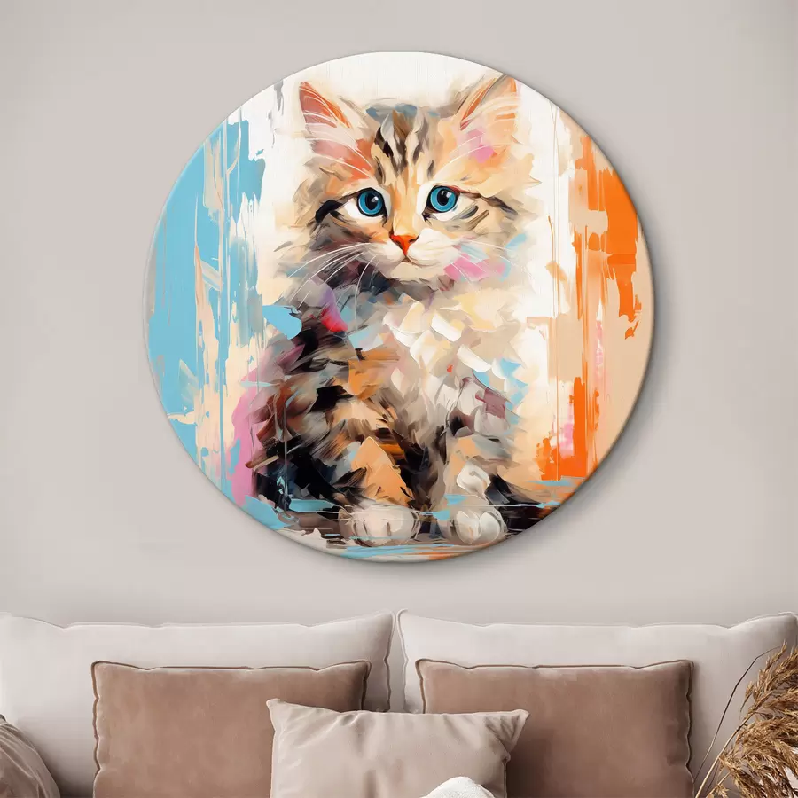 murales de pared Gatito con pinceladas r40735