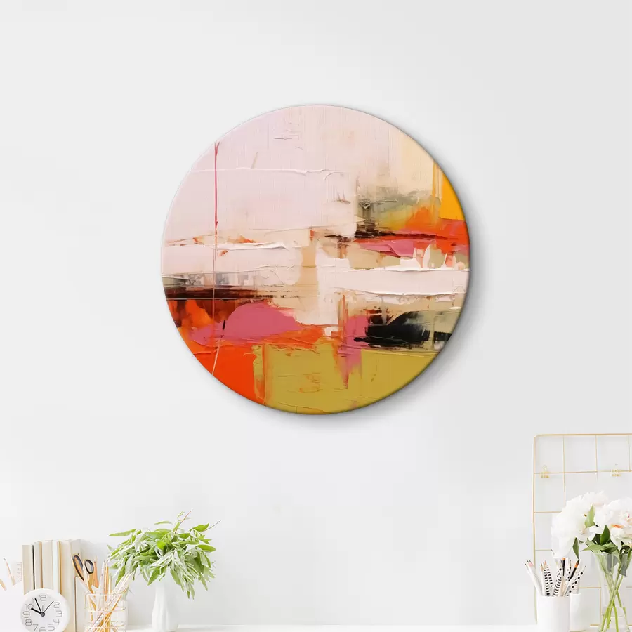 murales de pared Trazos de pintura abstracta, colores rojo, amarillo, verde y naranja r40747