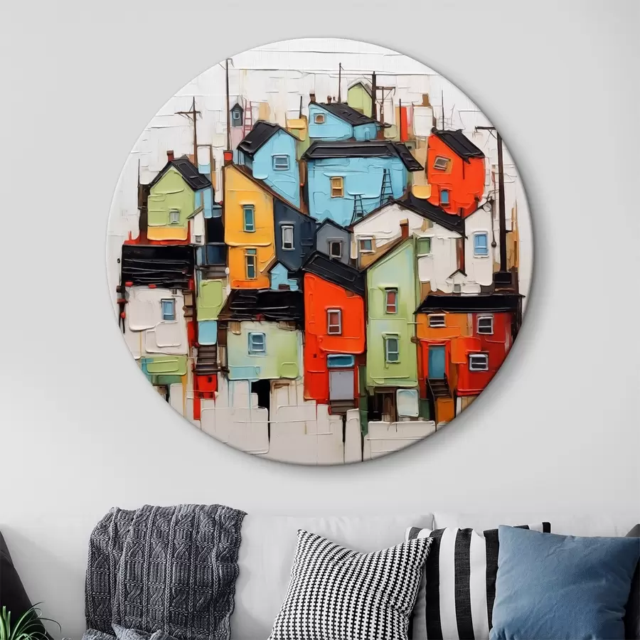 murales de pared Casas abstractas imitando pinceladas r40760