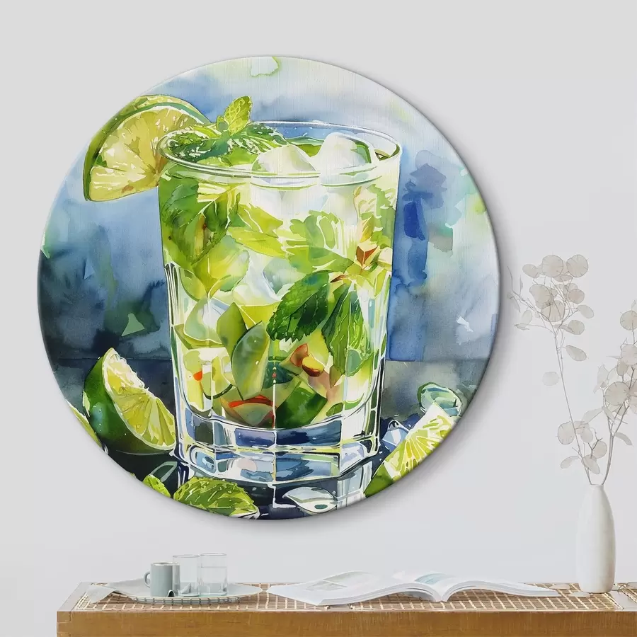 murales de pared Bebida de mojito en estilo acuarela r40774