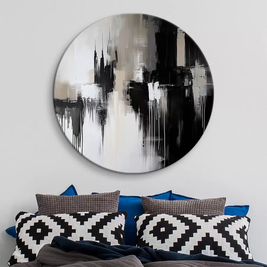 murales de pared Abstracción en tonos negros y beige r40794