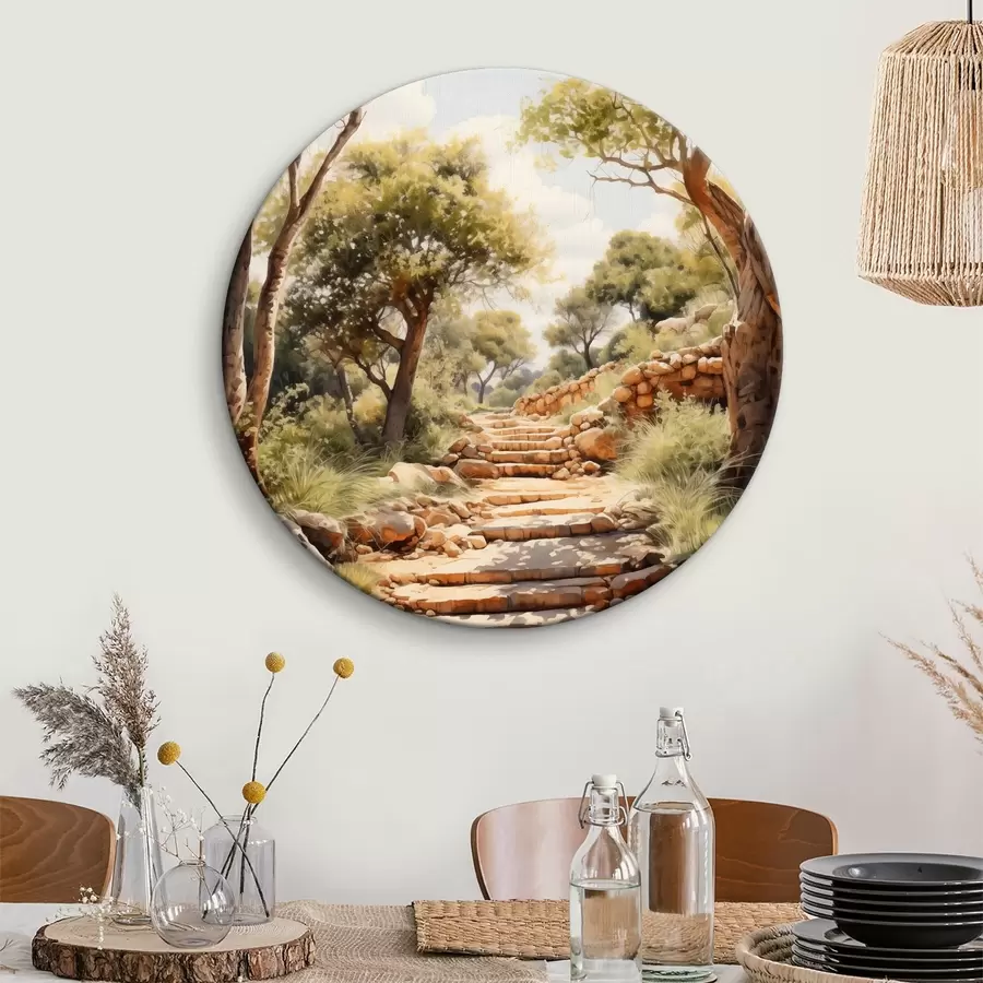 murales de pared Camino en el parque imitación de acuarela r40804