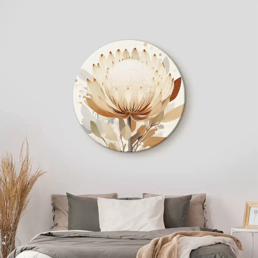 murales de pared Flor en una delicada paleta de color beige, abstracción floral r40818