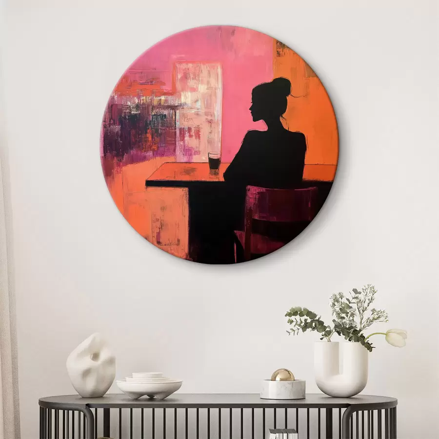 murales de pared Chica con un vaso de vino r40829