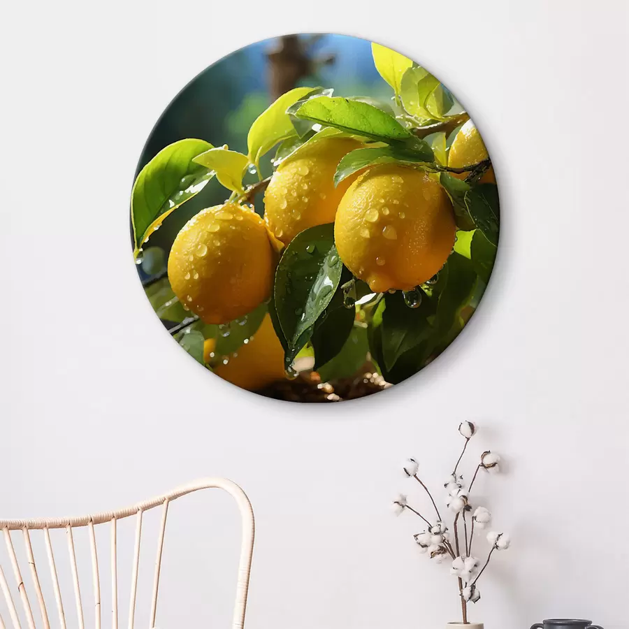 murales de pared Limones, limones en el árbol, rocío r40840