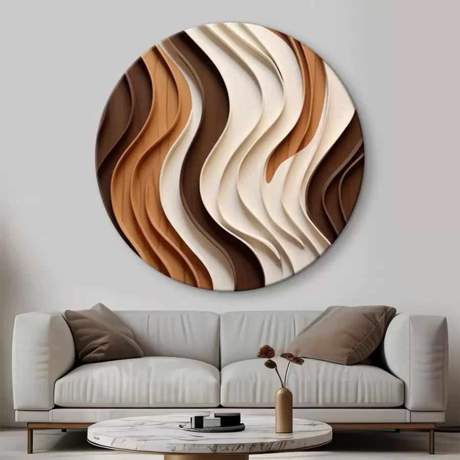 murales de pared Olas de madera r40844