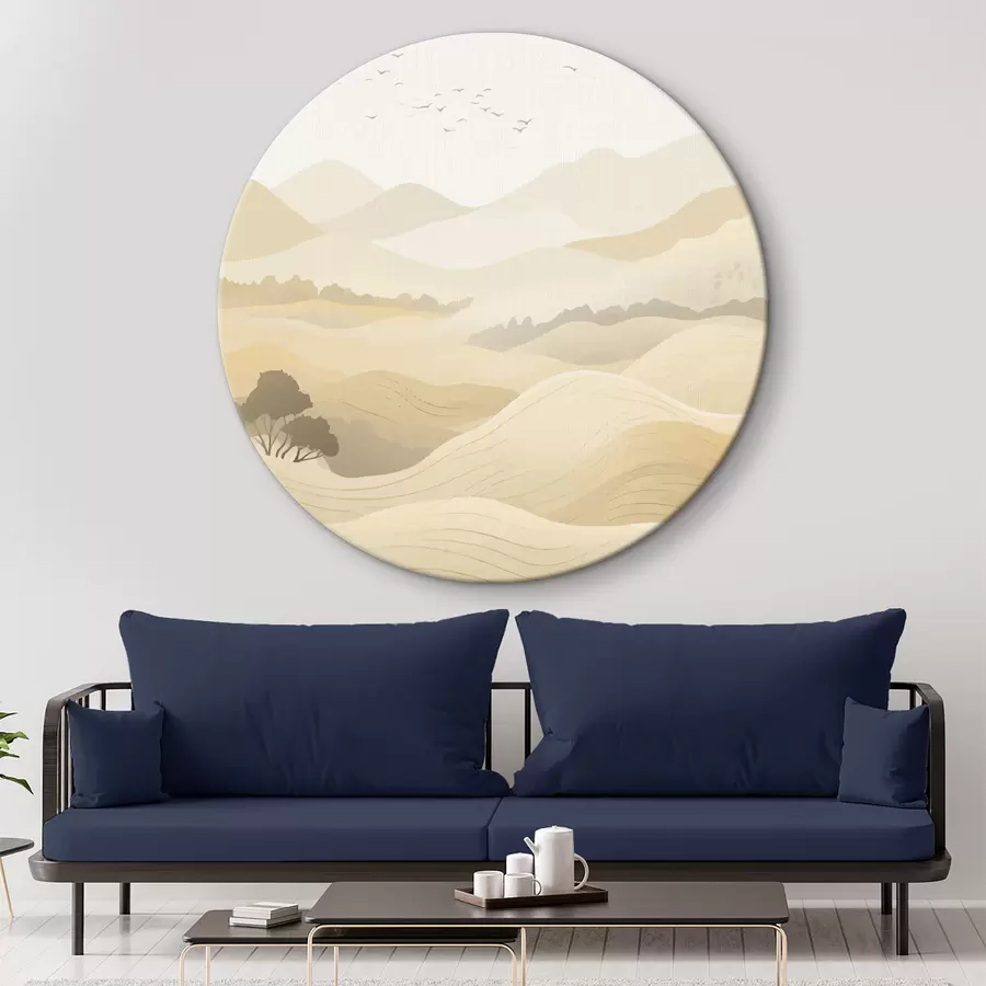 murales de pared Colinas, colores suaves, árboles r40845